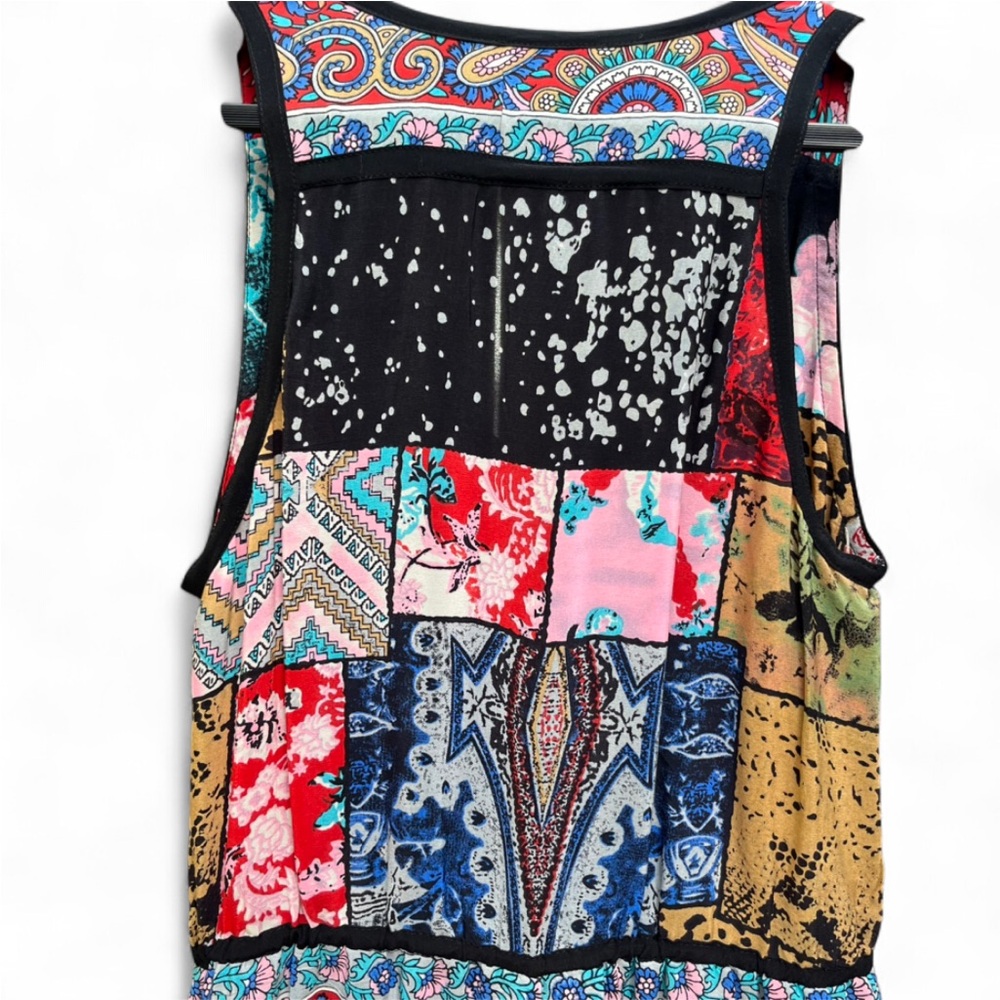 Tolani 100% Silk Multicolor Patchwork Sleeveless … - image 7